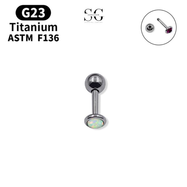 SG9003 G23 Titanium Zircon Earrings and Tongue Piercings – Stylish Hand-Polished F136 Jewelry - Image 11