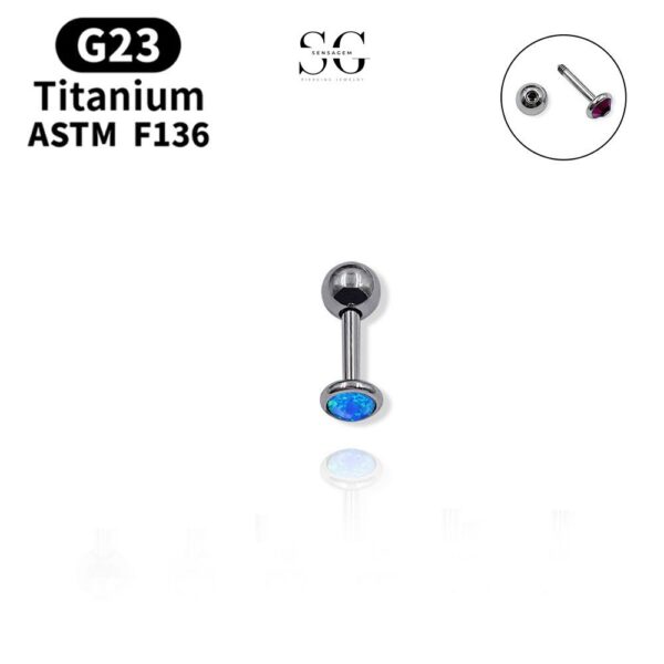 SG9003 G23 Titanium Zircon Earrings and Tongue Piercings – Stylish Hand-Polished F136 Jewelry - Image 12