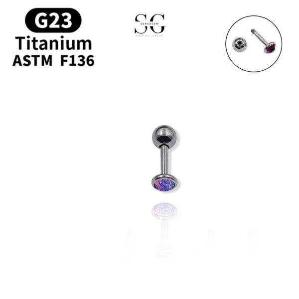 SG9003 G23 Titanium Zircon Earrings and Tongue Piercings – Stylish Hand-Polished F136 Jewelry - Image 13