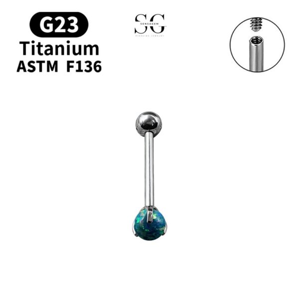 SG9001 Opal Tongue Barbell Jewelry – Cute Titanium and Stainless Steel Tongue Piercing Accessories - Image 10