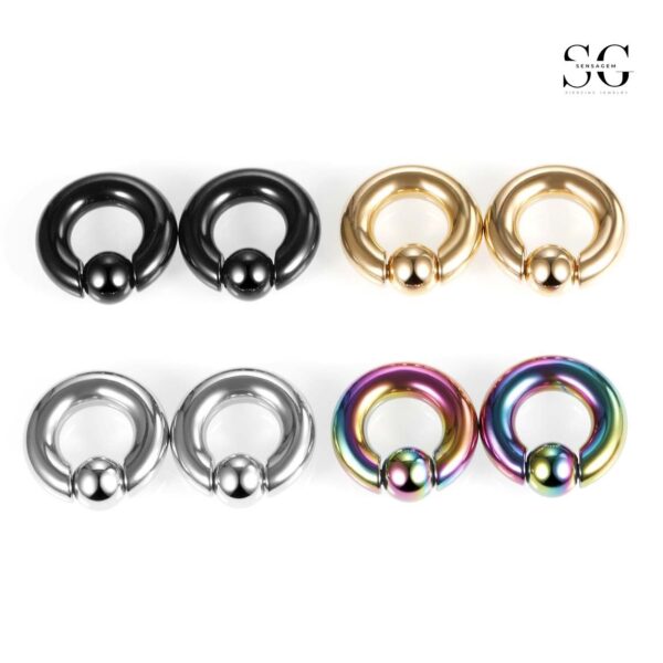 SGH1002 CBR Captive Ball Ring – Spring-Loaded Septum and Ear Piercing Jewelry - Image 4