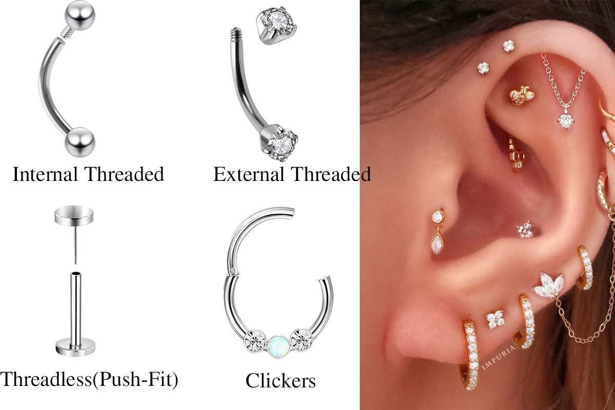 Comprendre différents types de structures de bijoux perçantes