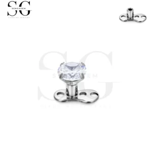 Sgry02-10 - Titanium 4-Prong Zircon Top Dermal Anchor-ASTM F136