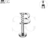 SG3096 G23 Titanium Letter Nose Rings with Zircon – Stylish Initial Piercing Jewelry - Image 4