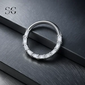 SG3013 ASTM-F136 Titanium Zircon Clicker Hoop-jóias de piercing premium