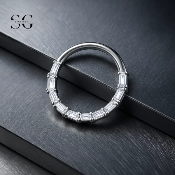 SG3013 ASTM-F136 Titanium Zircon Clicker Hoop – Premium Piercing Jewelry