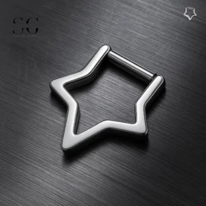 SG3015 G23 Titanium Star Nariz Ring-jóias de piercing elegante