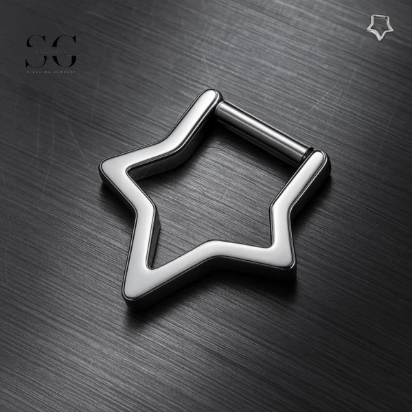 SG3015 G23 Titanium Star-Shaped Nose Ring – Stylish Piercing Jewelry
