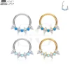 SG3023 G23 Titanium Crystal and Opal Nose Ring – Elegant Piercing Jewelry