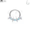 SG3023 G23 Titanium Crystal and Opal Nose Ring – Elegant Piercing Jewelry - Image 3