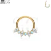 SG3023 G23 Titanium Crystal and Opal Nose Ring – Elegant Piercing Jewelry - Image 2