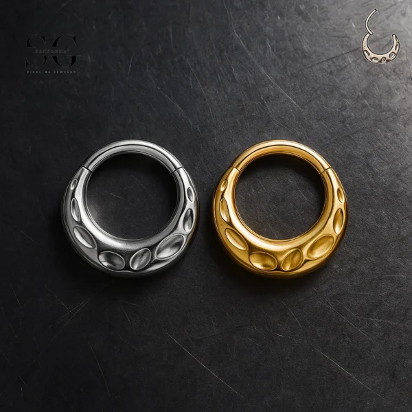 SG3024 G23 Titanium Sculpted Hoop Nose Ring – Unique Piercing Jewelry