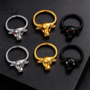SG3033 G23 Titanium Bull Nose Ring – Unique Animal Piercing Jewelry
