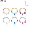 SG3041 G23 Titanium Crystal Square Nose Ring – Elegant Piercing Jewelry