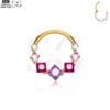 SG3041 G23 Titanium Crystal Square Nose Ring – Elegant Piercing Jewelry - Image 2