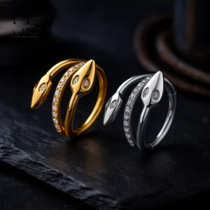 SG3045 G23 Titanium Snake Crystal Nose Ring – Elegant Piercing Jewelry