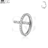 SG3046 G23 Titanium Crystal Cross Nose Ring – Elegant Piercing Jewelry - Image 3