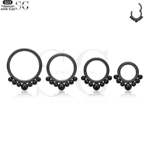SG3053 G23 Titanium Beaded Nose Ring - Elegant og unikke gennemborende smykker