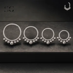 SG3053 G23 Titanium Beaded Nose Ring – Elegant and Unique Piercing Jewelry
