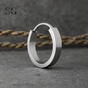 SG3059 G23 Titanium Geometric Hoop Nose Ring – Elegant Piercing Jewelry