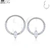SG3066 G23 Titanium Crystal Marquise Nose Ring – Elegant Piercing Jewelry