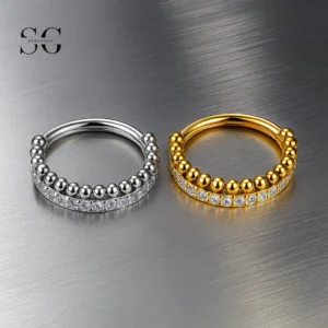SG3067 G23 Titanium Crystal Beaded Nose Ring – Elegant Piercing Jewelry
