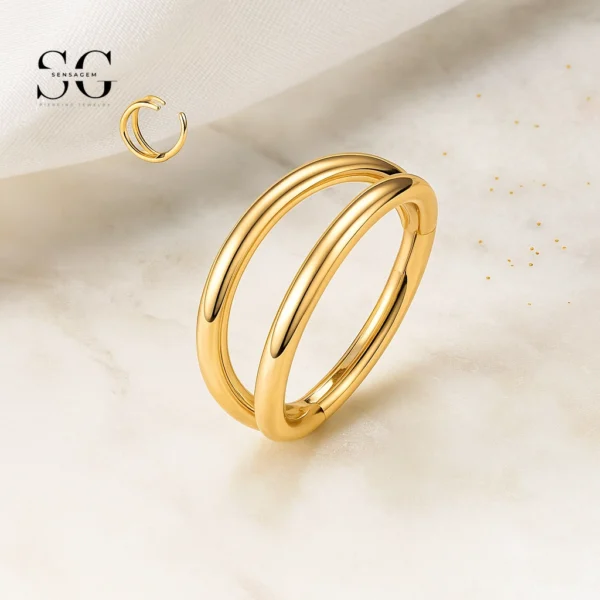 SG3069 G23 Titanium Double Hoop Nose Ring – Elegant and Durable Piercing Jewelry