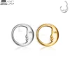 SG3094 G23 Titanium Crescent Moon Face Nose Ring – Unique Piercing Jewelry