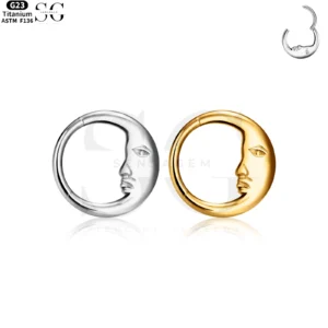 SG3094 G23 Titan Halvmåne Face Nos Ring - Unika piercingsmycken