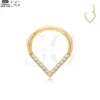 SG3097 G23 Titanium V-Shaped Nose Ring with Zircon – Elegant Piercing Jewelry - Image 3