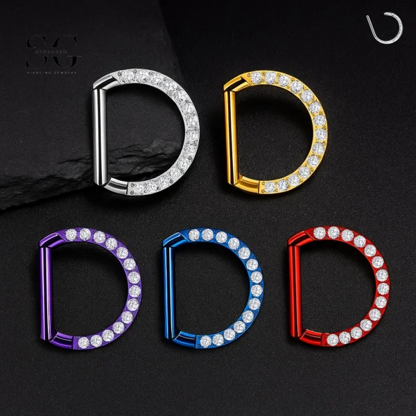 SG3100 - D-Shape Zircon Titanium Nose Stud – ASTM F136