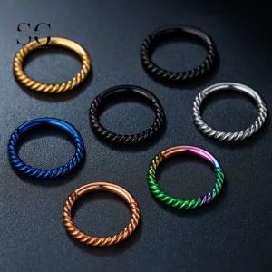SG3112 - 316L Stainless Steel Twisted Nose Ring Wholesale