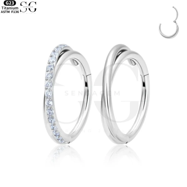 SG3173 - ASTM F136 Titanium Twisted Nose Ring Wholesale - Image 2