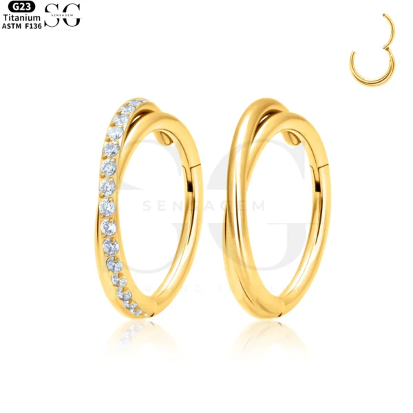 SG3173 - ASTM F136 Titanium Twisted Nose Ring Wholesale