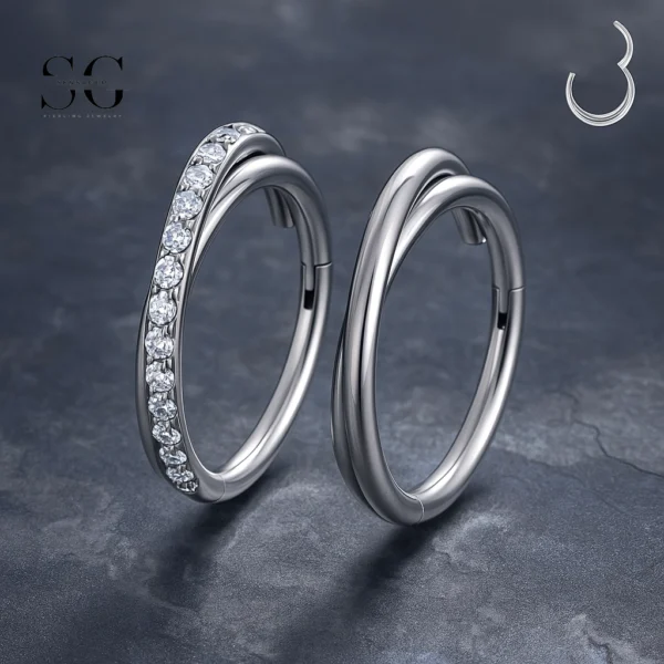 SG3173 - ASTM F136 Titanium Twisted Nose Ring Wholesale