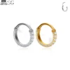SG3178 - ASTM F136 Titanium Double Line Zircon Nose Ring Wholesale