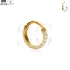 SG3178 - ASTM F136 Titanium Double Line Zircon Nose Ring Wholesale - Image 3