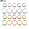 SG3180 - ASTM F136 Titanium Opal & Ball Nose Ring Wholesale