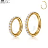 SG3199 - ASTM F136 Titanium Simple Hoop Nose Ring with White Pearl Wholesale - Image 7