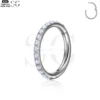 SG3199 - ASTM F136 Titanium Simple Hoop Nose Ring with White Pearl Wholesale - Image 2