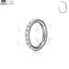 SG3199 - ASTM F136 Titanium Simple Hoop Nose Ring with White Pearl Wholesale - Image 3