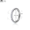 SG3199 - ASTM F136 Titanium Simple Hoop Nose Ring with White Pearl Wholesale - Image 4