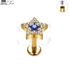 SG4037 - ASTM F136 Titanium Threaded Labret with Embedded Zircon Star Design Wholesale - Image 10