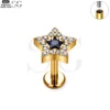 SG4037 - ASTM F136 Titanium Threaded Labret with Embedded Zircon Star Design Wholesale - Image 11