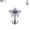 SG4037 - ASTM F136 Titanium Threaded Labret with Embedded Zircon Star Design Wholesale - Image 6