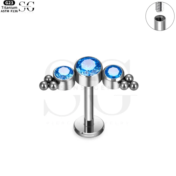 SG4042 - ASTM F136 Titanium Polished Labret for Body Piercing Wholesale - Image 10