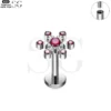 SG4049 F136 Titanium Internally Threaded Labrets with Multicolor Zircon – Implant-Grade Piercing Jewelry - Image 4