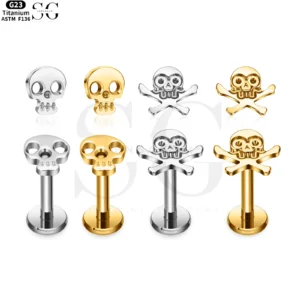 SG4061 - ASTM F136 Titanium Skull Design Labret for Bulk Orders
