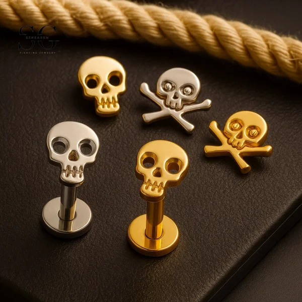 SG4061 - ASTM F136 Titanium Skull Design Labret for Bulk Orders
