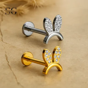 SG4064 F136 Labrets Titanium με κουνέλι Design - Titanium Piercing κοσμήματα